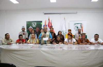 Pueblos indígenas de la Amazonía en conferencia de prensa este 22 de diciembre. Foto: Servindi